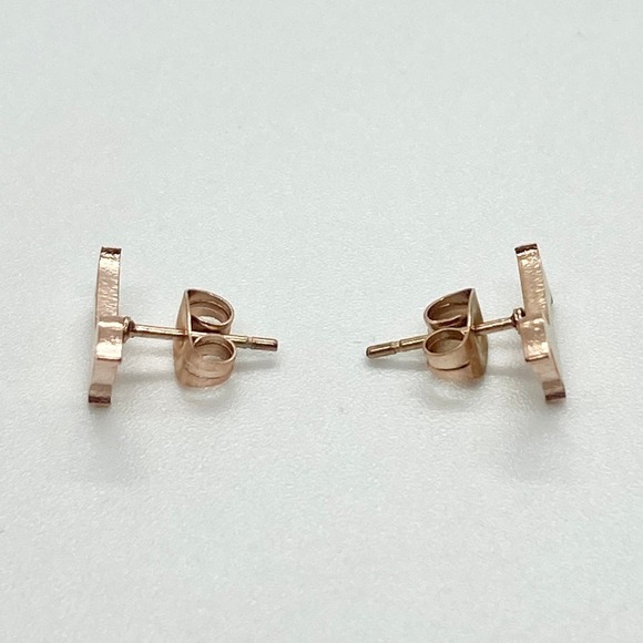 Rose Gold Dachshund Weenie Dog Earring Pair - Picture 4 of 8
